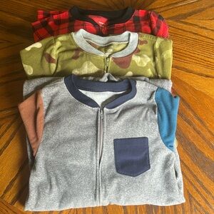 Carters Fleece Onesies - 3 pairs Size 7